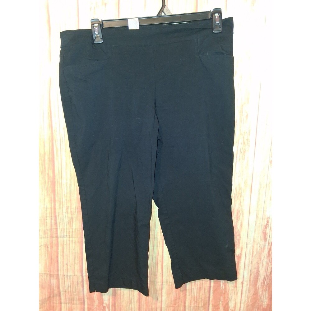Time And Tru Black Straight Leg Pull-on Capri Pants Sz XL